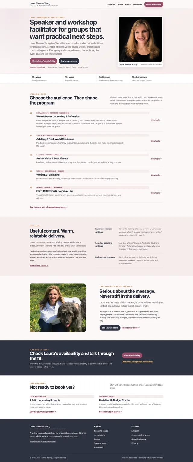Laura Thomae Young website example